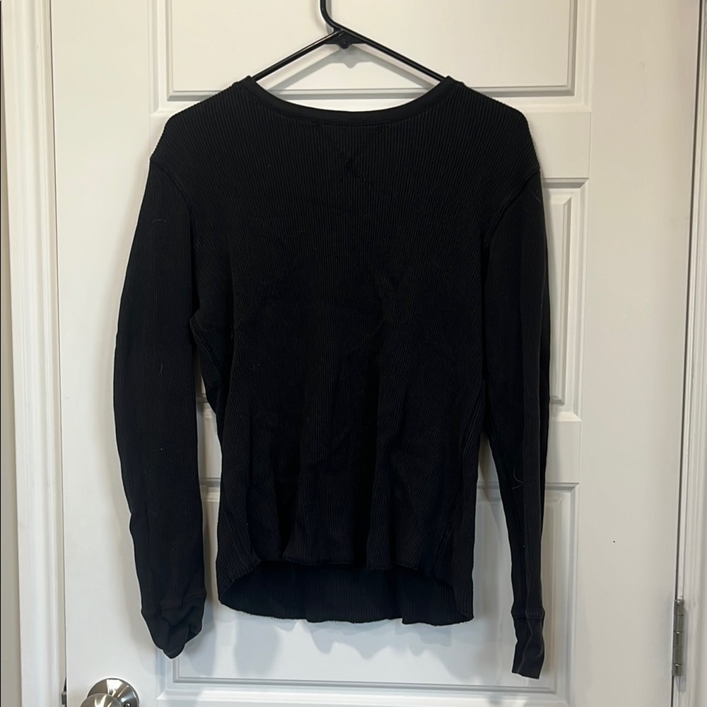 GAP Charcoal Gray Top with Blue Stitching